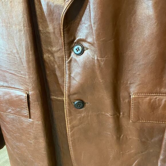 Vintage Sears Clipper Mist Brown Leather Blazer 42S Equestrian Lined western - Picture 11 of 12